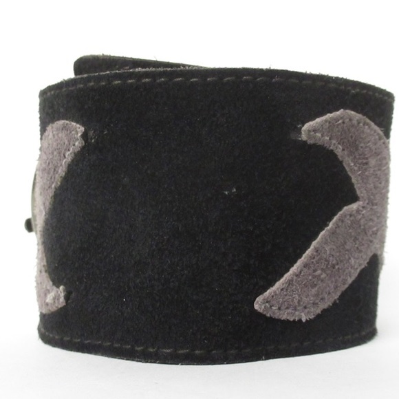 authentic SAINT LAURENT pieced suede wide BELT - Picture 4 of 13